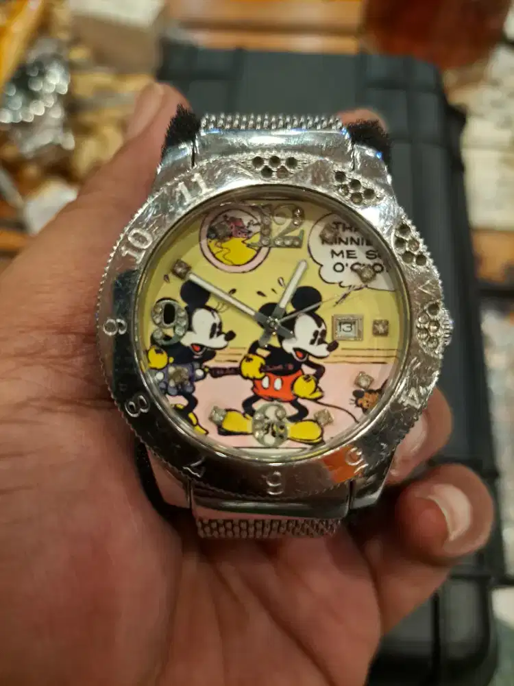 Jam tangan t & g disney rare dial mickey mouse