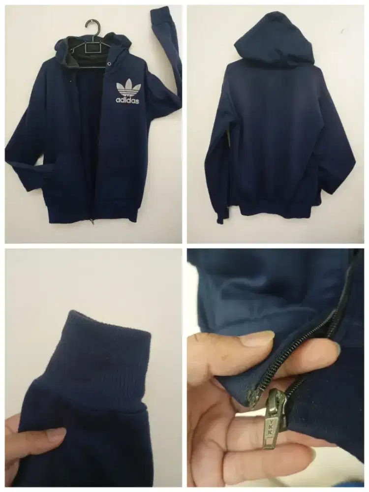 Jaket Hoodie Biru Dongker Second