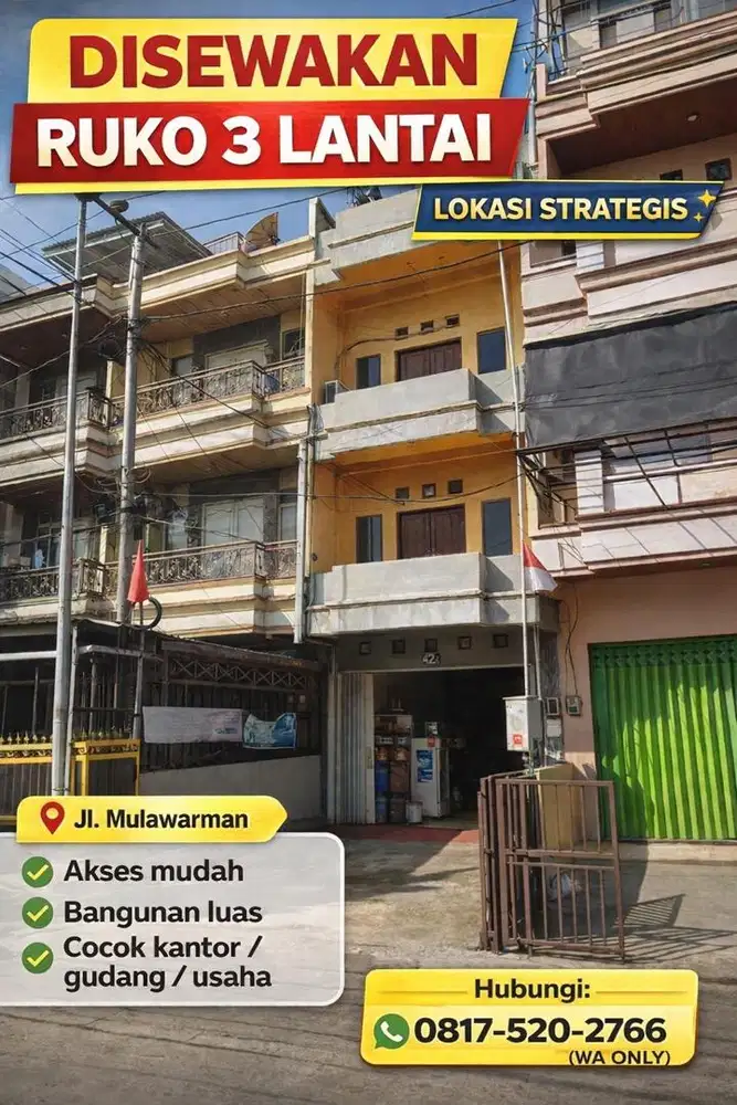 Ruko 3 lantai Kawasan strategis