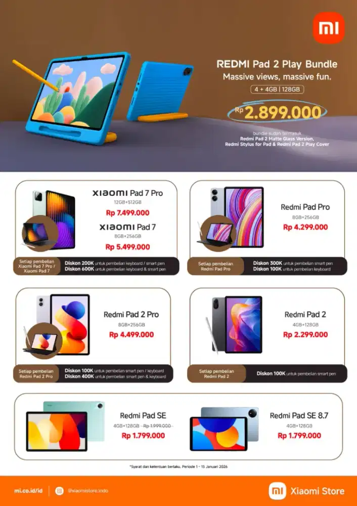 Redmi Pad 2 Terbaru Ready Lengkap Garansi Resmi