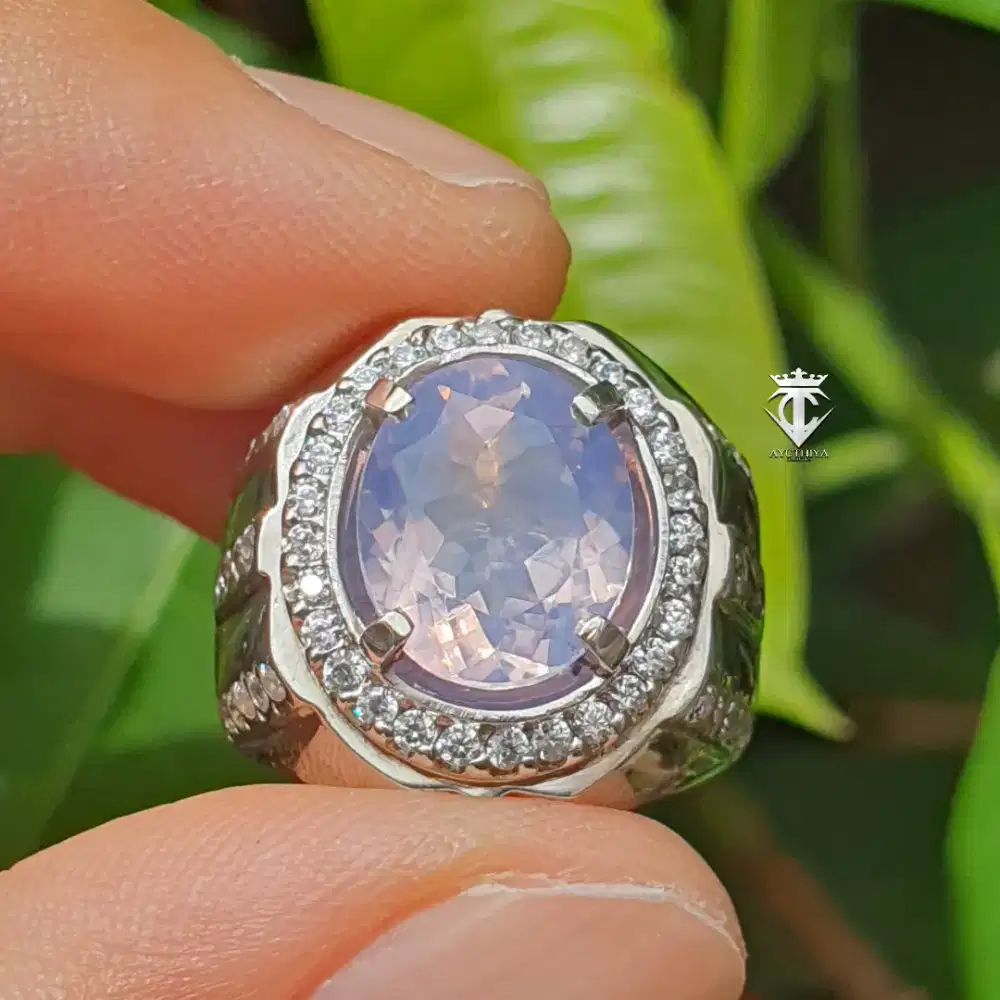 Batu Permata Natural Lavender Amethyst Quartz 4.39 Ct NTE SKY Lab Memo