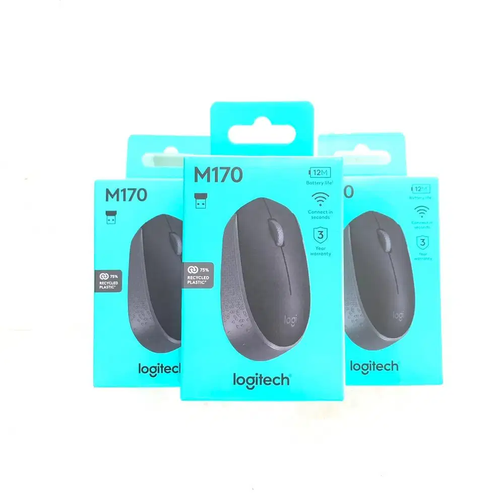 N E W Logitech M170 Mouse Wireless Original Bergaransi BONUS Battery
