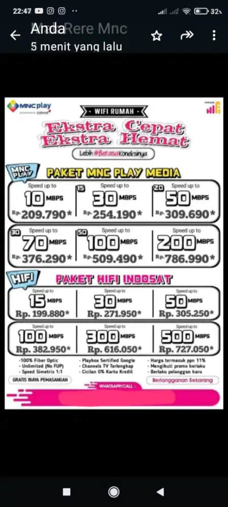 Jasa Pasang WiFi Internet TV Channel Indihome XL CBN SBY
