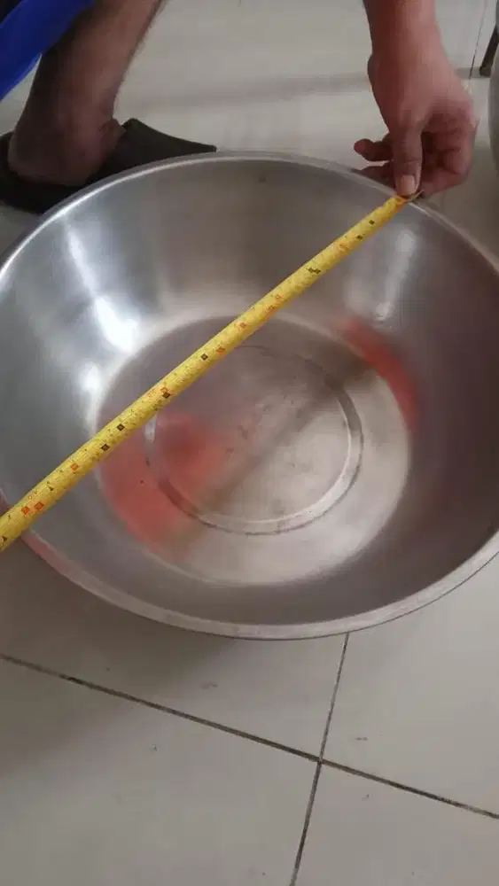 Baskom Stainless Steel, diameter 42cm, bekas pemakaian resto