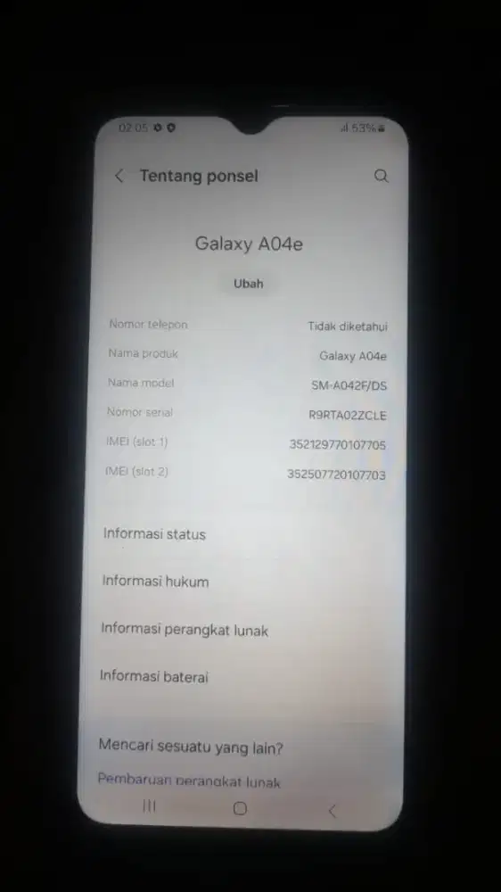 Samsung galaxi A04e 3/32 normal hp only