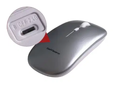 Mouse Dual Koneksi Wireless USB dan Bluetooth 2.4GHz - Silver