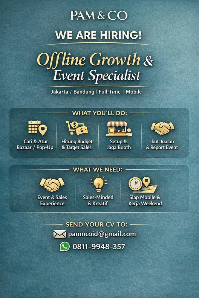 Lowongan Kerja – Offline Growth & Event Specialist (Jakarta/Bandung)