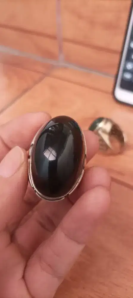 cincin perak kecubung tanduk lawas