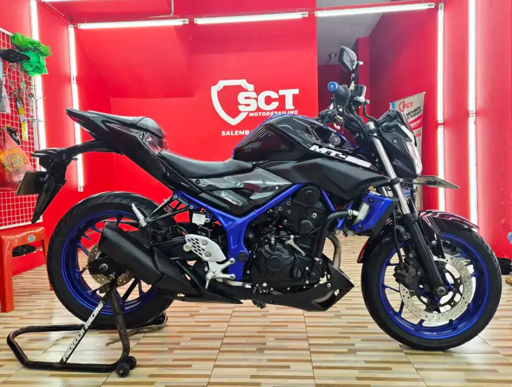 JualCpt90%LikeNew Modif 4Jt PjkDes26 YAMAHA MT25 2017 BIRU