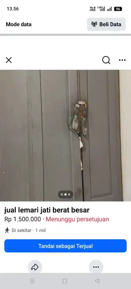 jual lemari jati tinggi 2meter lenar 1,5 meter