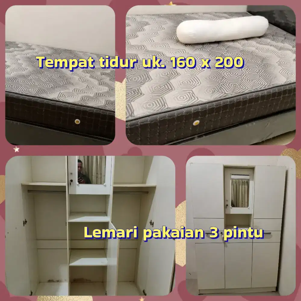 Dijual tempat tidur dan lemari pakaian