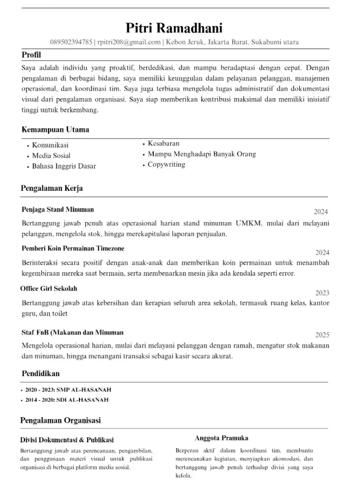 Info loker kebon jeruk