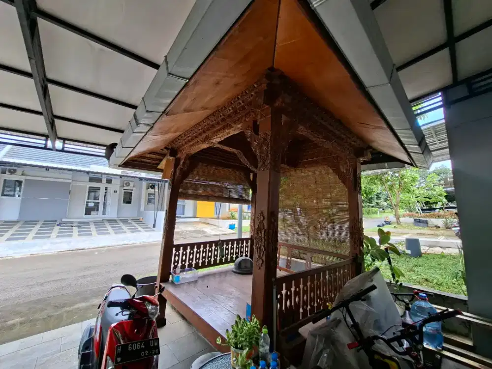 Gazebo jati tumpang sari