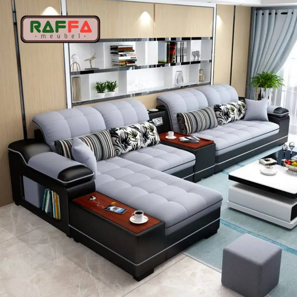 Sofa L Shape Desain Minimalis Modern Bahan Lembut - Sofa Minimalis