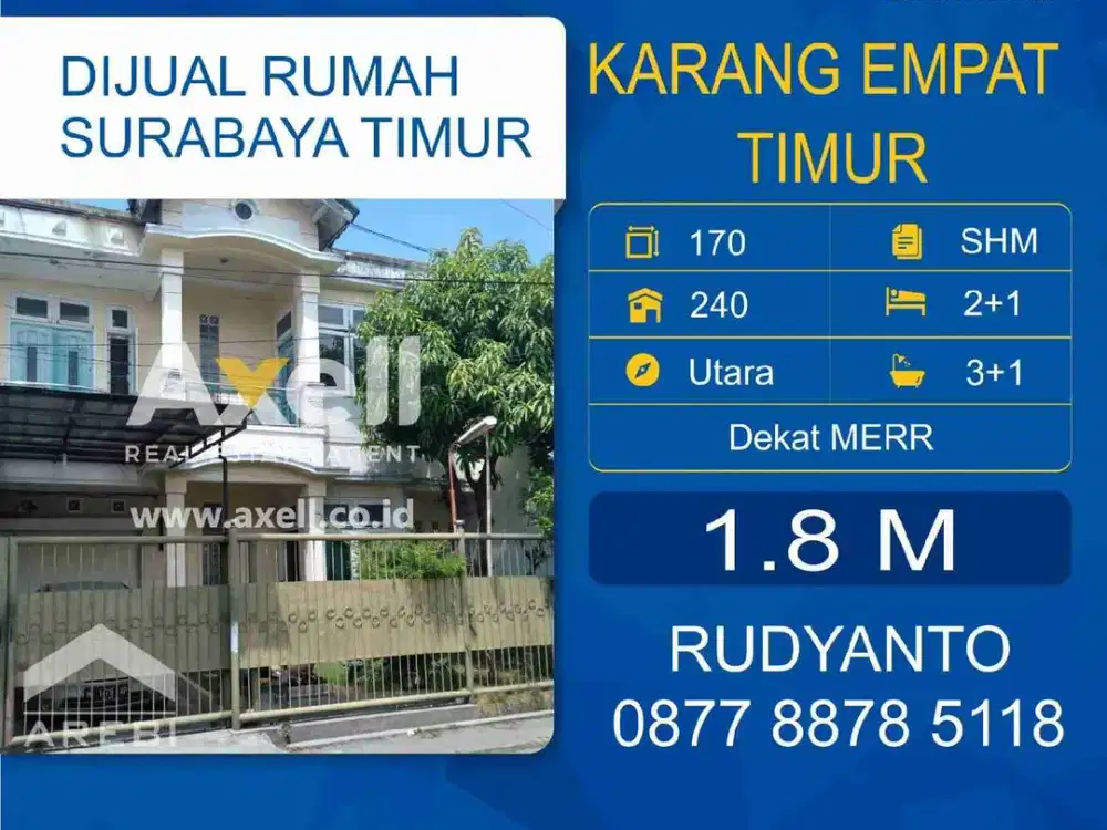 Rumah Karang Empat Timur Dijual