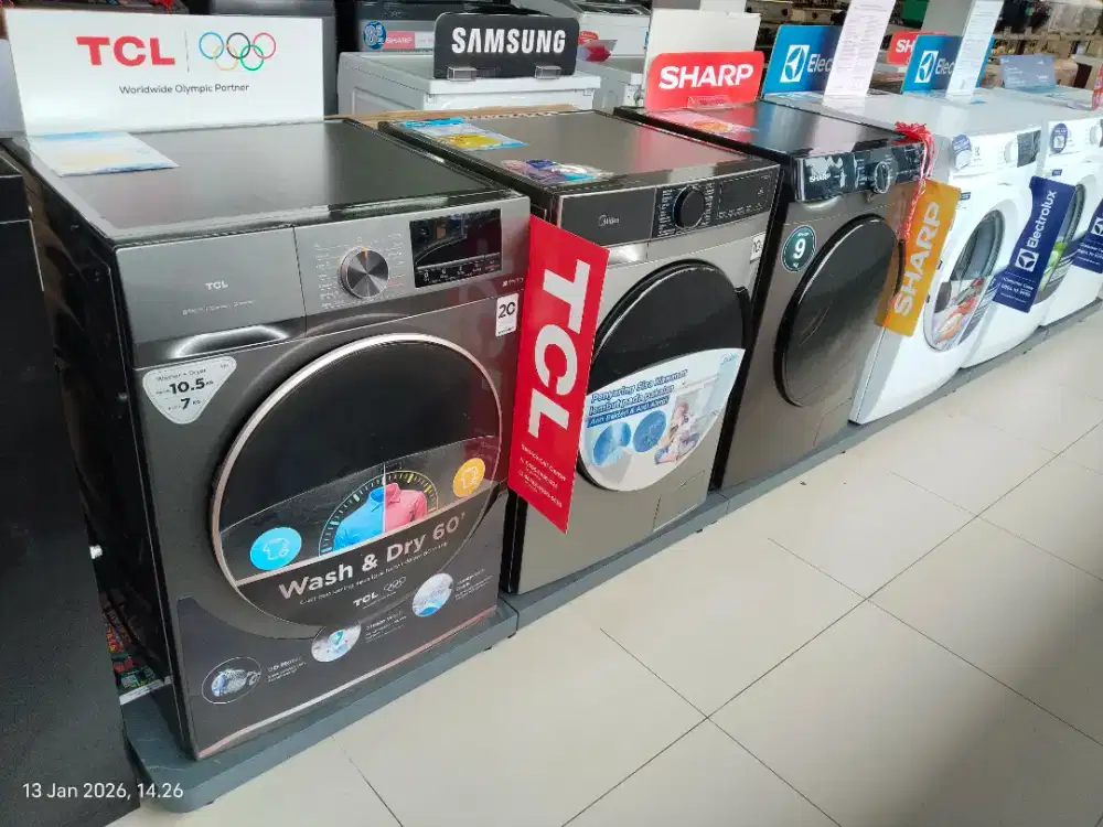 Mesin cuci front loading berbagai merk, garansi toko, Cicilan tanpa DP
