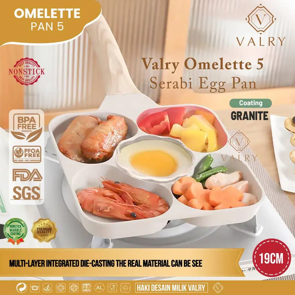 VALRY wajan Omelette pan 5 lubang panci telur egg pan