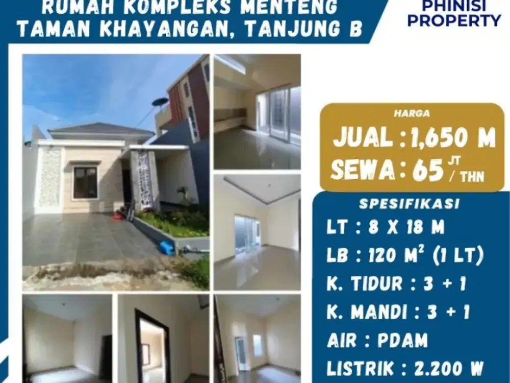 DIJUAL / DISEWAKAN RUMAH KOMPLEKS MENTENG TAMAN KHAYANGAN – TANJUNG BUNGA, MAKASSAR