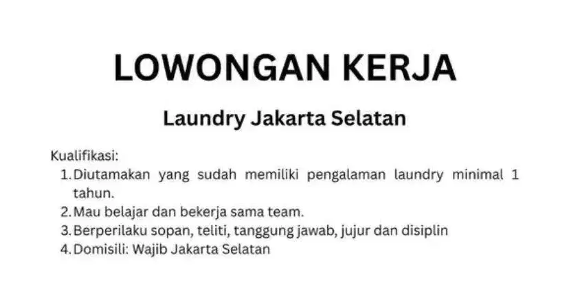 Karyawan Laundry