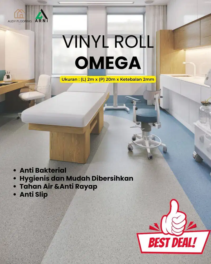 Vinyl Roll Omega 2mm Anti Bakteri | Vinyl Roll Rumah Sakit