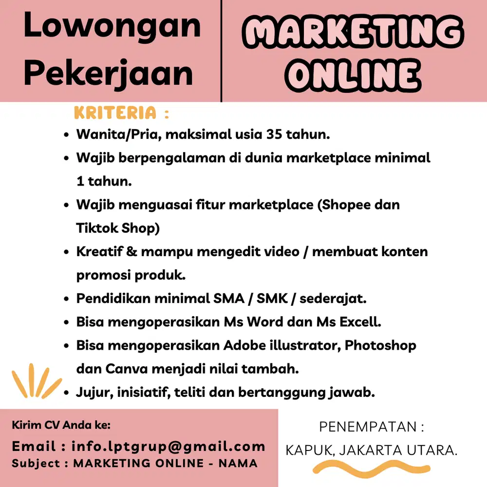 Lowongan Kerja Marketing Online