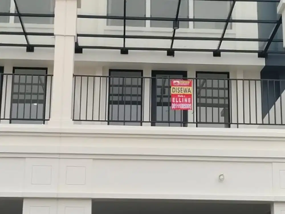 disewakan ruko The Hudson hadap jalan di gading serpong 3lantai dengan 2 muka depan dan belakang