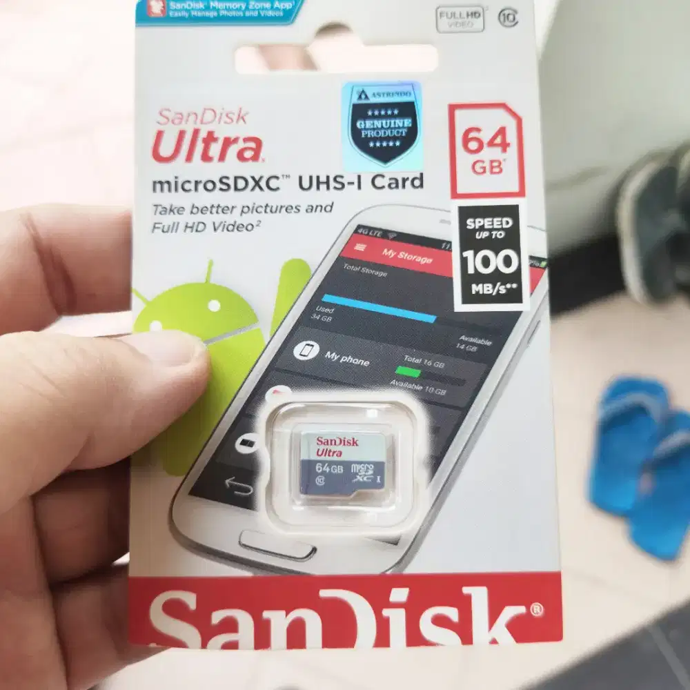 (BEKAS) Kartu Memori Micro SD Sandisk Original 64 GB Class 10