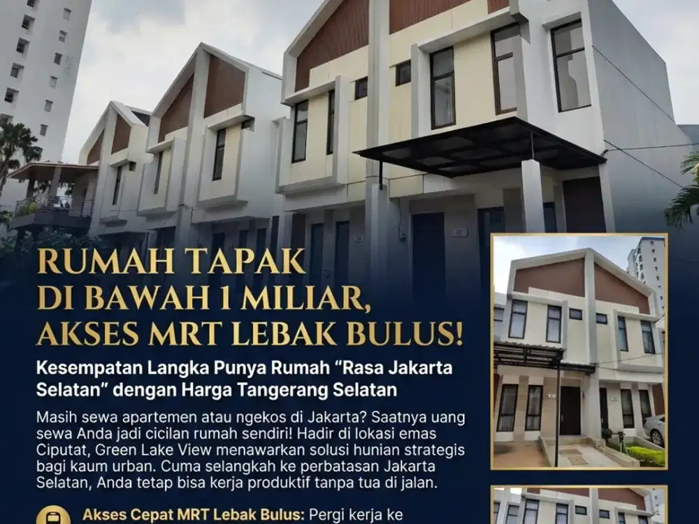 Dijual Rumah Green Lake View | Ciputat Tangerang