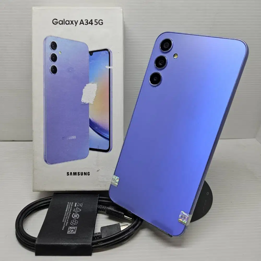 MULUS LIKE NEW SAMSUNG GALAXY A34 8/128 PURPLE NO MINUS SEIN LENGKAP D