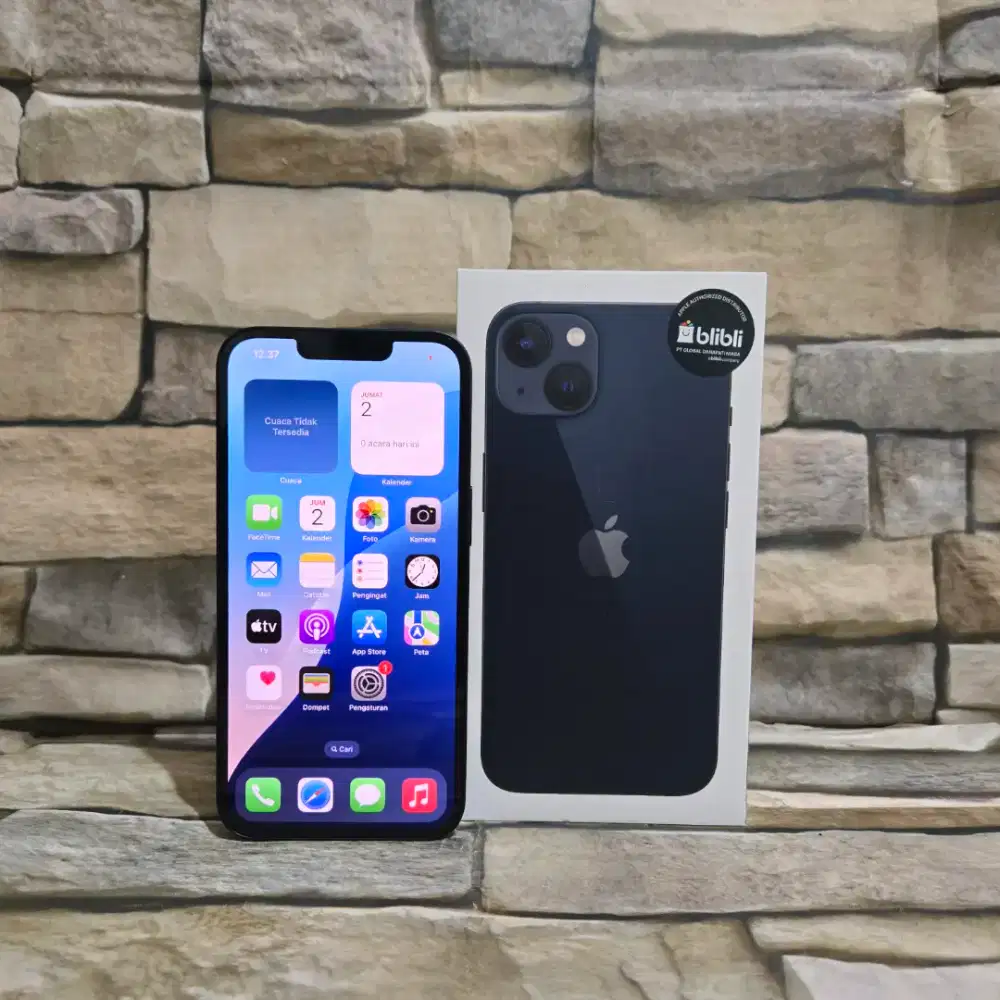 Iphone 13 128Gb Navy Resmi ibox BH 100% Fulset segel mulus 98%
