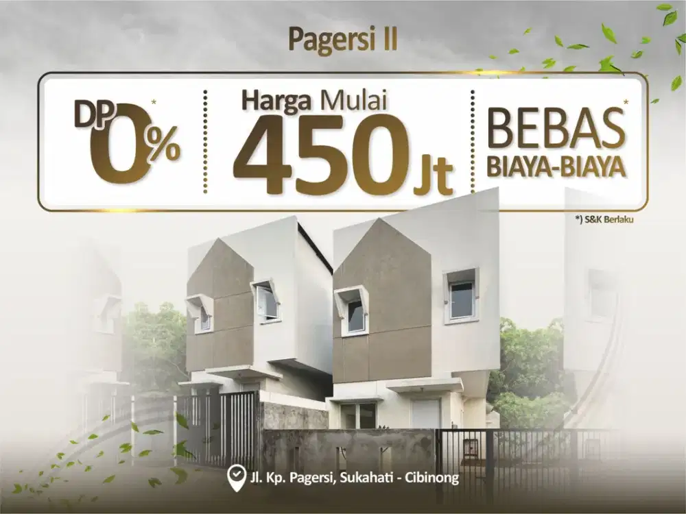 HARGA MULAI 450 JUTA | BEBAS BIAYA - BIAYA | DP 0%