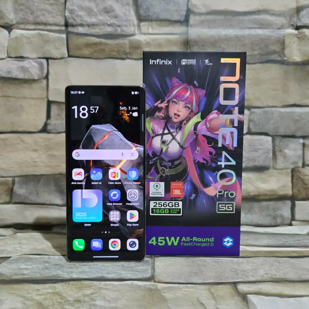 Infinix Note 40 Pro 5G 8/256 Gold Fulset segel mulus 98%