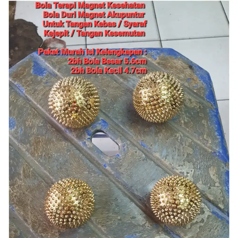 Bola Terapi Magnet Kesehatan 2Bola Besar & 2bh Bola Kecil Akupuntur