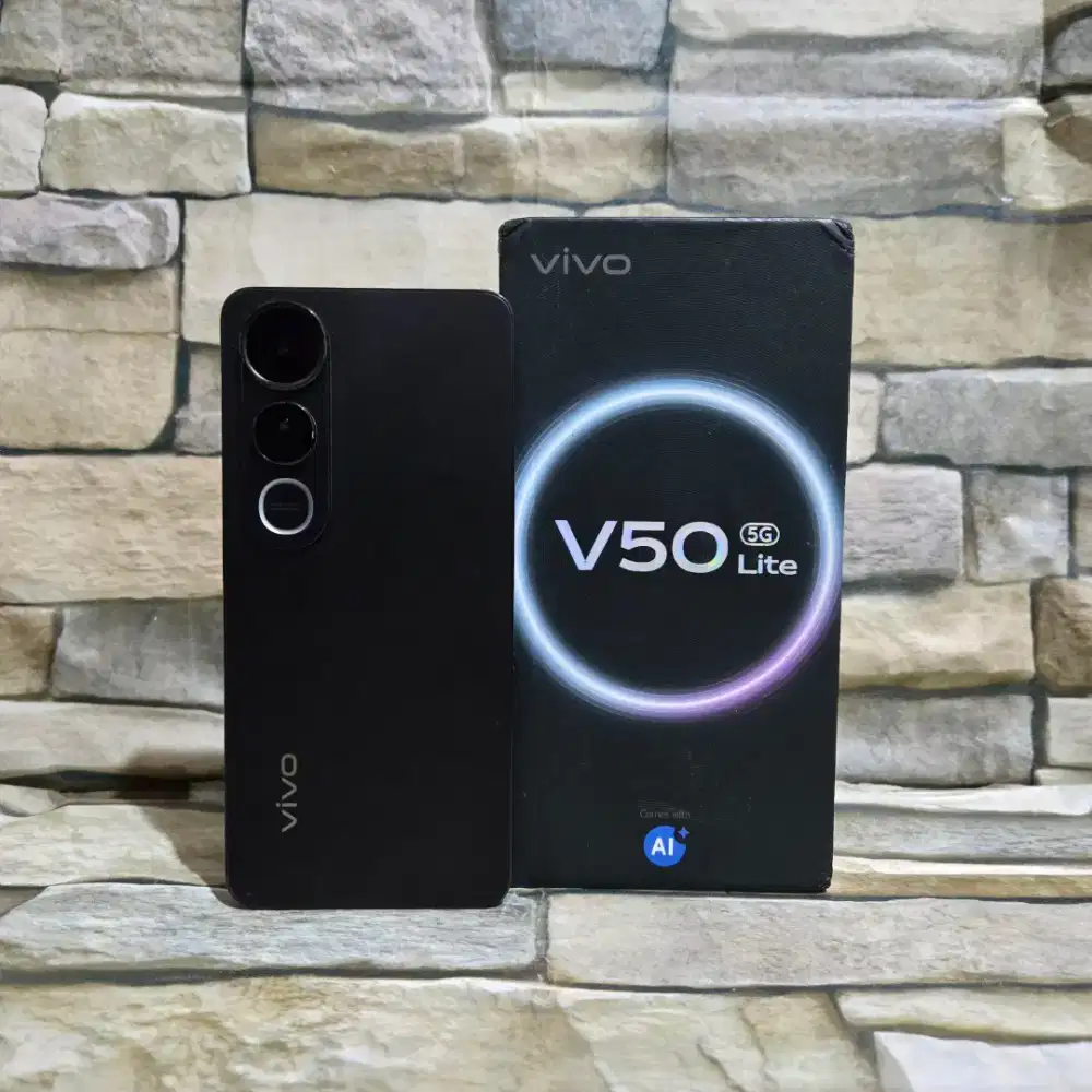 Vivo V50 Lite 5G 12/512 Black Fulset segel mulus 95% Garansi panjang