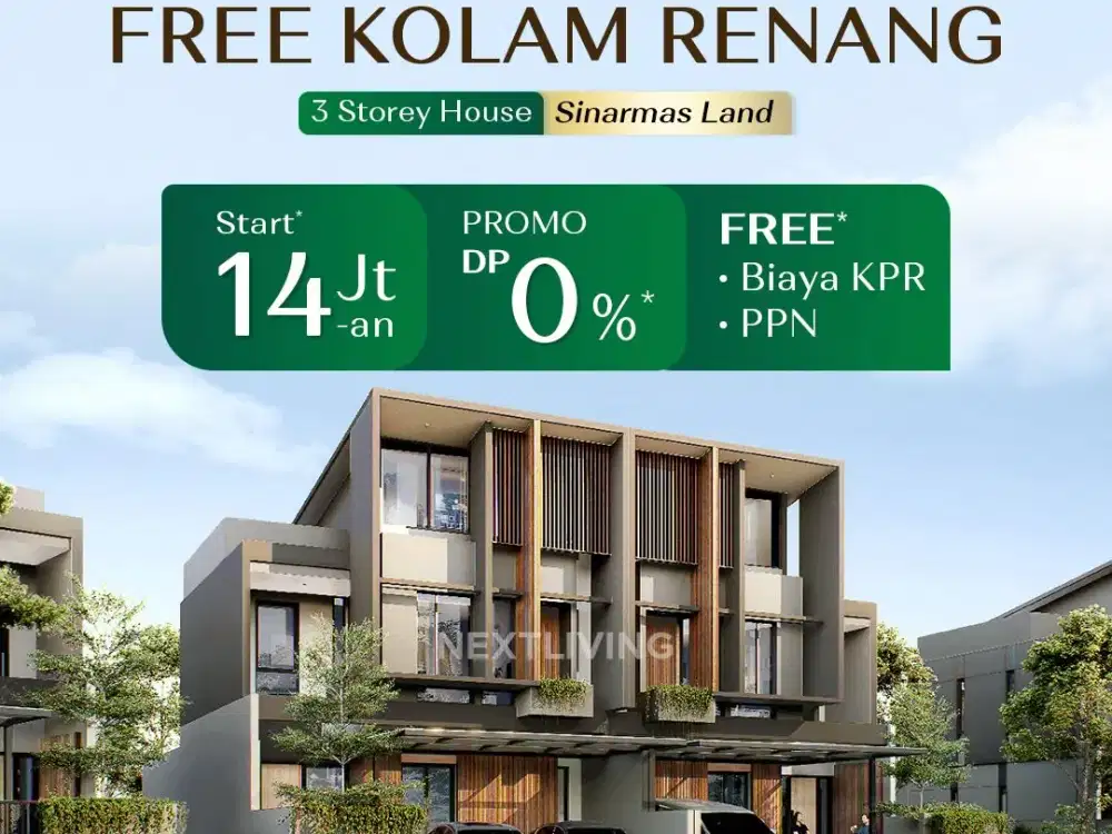 Rumah 3 Lantai dengan Private Pool di Grand Wisata Mulai 3.5M-an