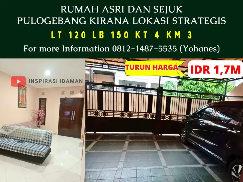 Rumah Asri dan Sejuk Pulogebang Kirana Lokasi Strategis