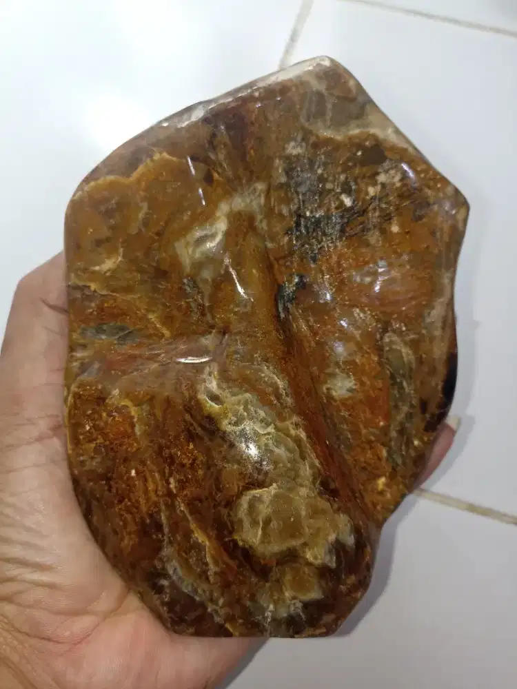 Pajangan Bahan Akik (Tembus) Cantik Plus Tatakan.