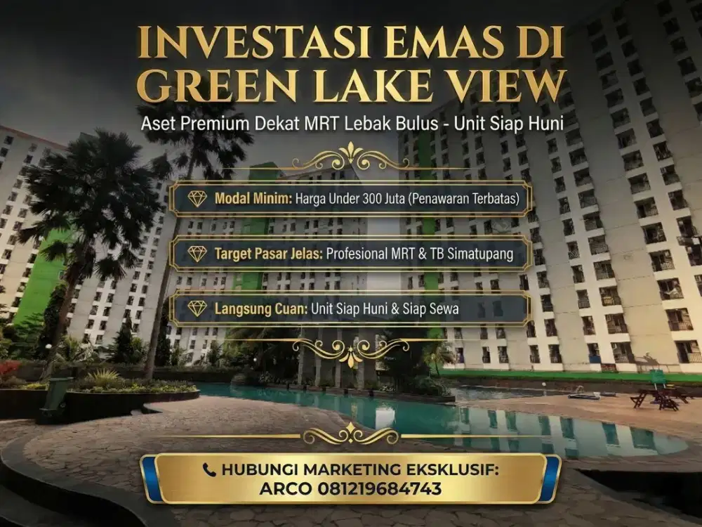 Dijual Apartment Green Lake View Studio | Ciputat-Tangerang Selatan