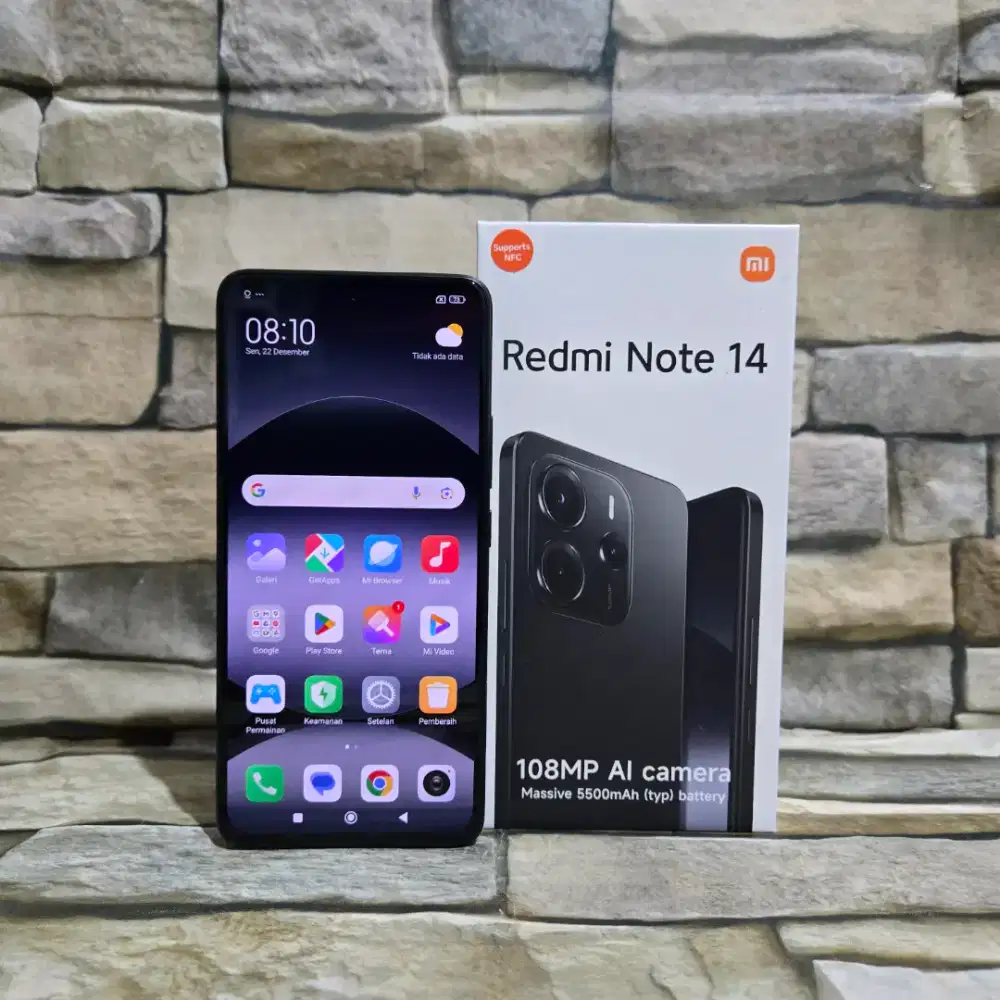 Xiaomi Redmi Note 14 4G 8/128 Black Fulset segel mulus 98% Garansi