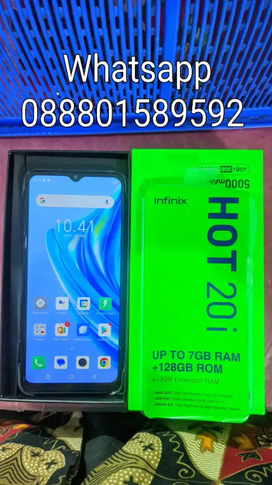 JUAL CEPAT INFINIX HOT 20i RAM 4+3GB ,UP TO 7GB RAM +128 GB ROM