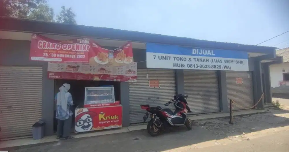 DIJUAL TANAH + TOKO 7 UNIT,  COCOK UNTUK USAHA/PASSIVE INCOME