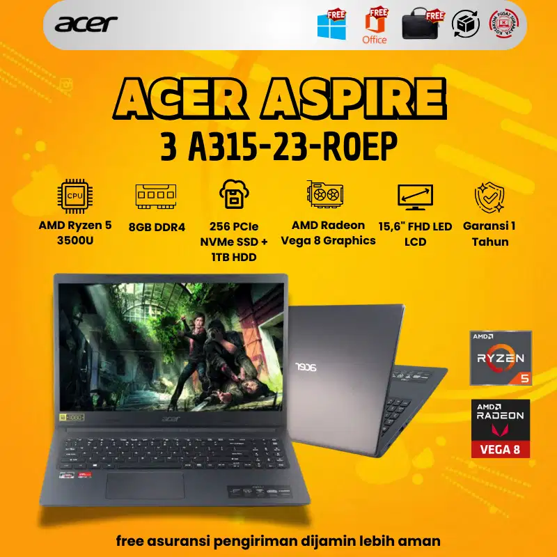 Hemat Daya, Cocok untuk Kerja & Kuliah - Acer Aspire 3 A315-23-R0EP