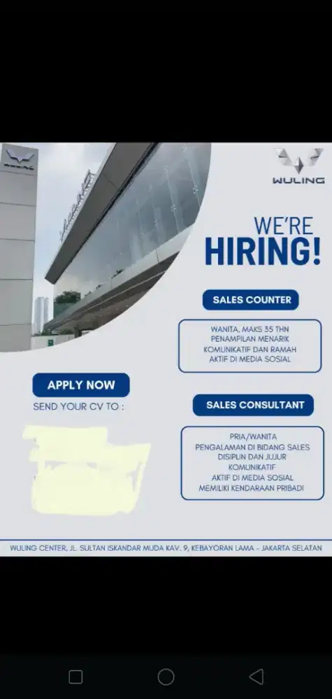 Loker Sales Wuling Jakarta Selatan