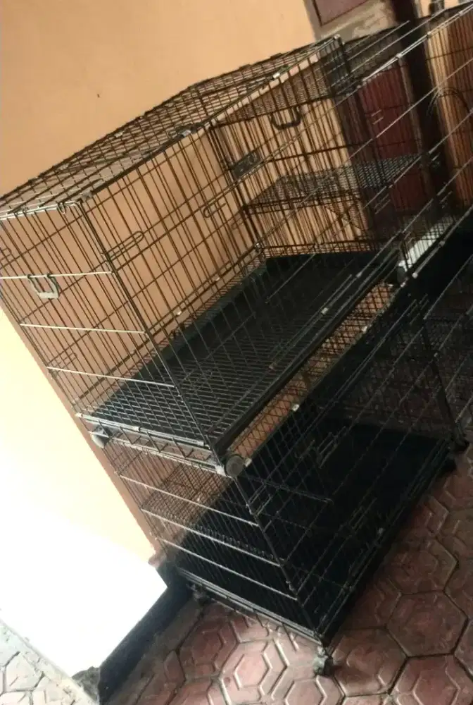 Kandang merk oktagon jumbo lengkap roda