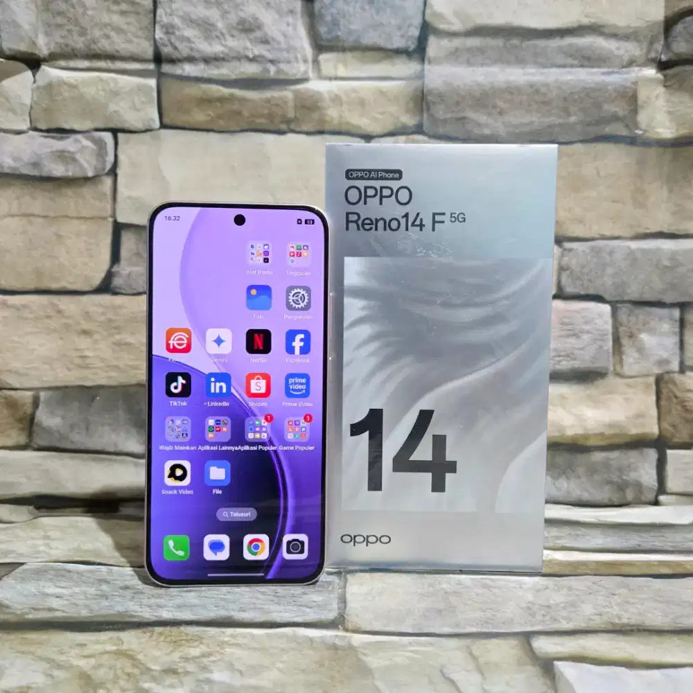 Oppo Reno 14F 5G 12/256 Pink Kelengkapan Hp dan Dos aja,segel mulus