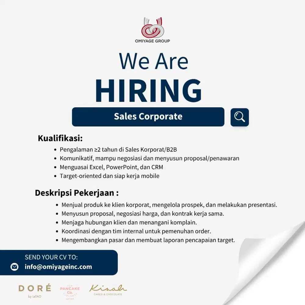Sales Corporate Omiyage Group