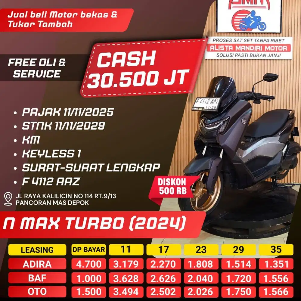 N MAX TURBO 2024 CC 0% KREDIVO TOKPED SPAYLATER INDODANA GOPAYLATER