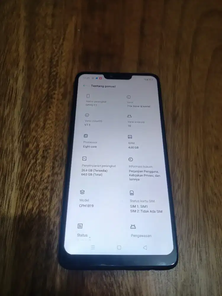 Oppo F7 ram 4/64 normal semua, jual batangan aja. Bisa tt