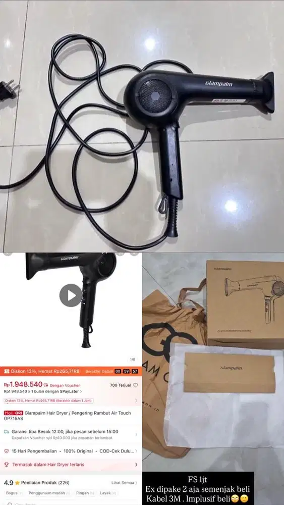 Hair dryer Rambut merk GalmPalm