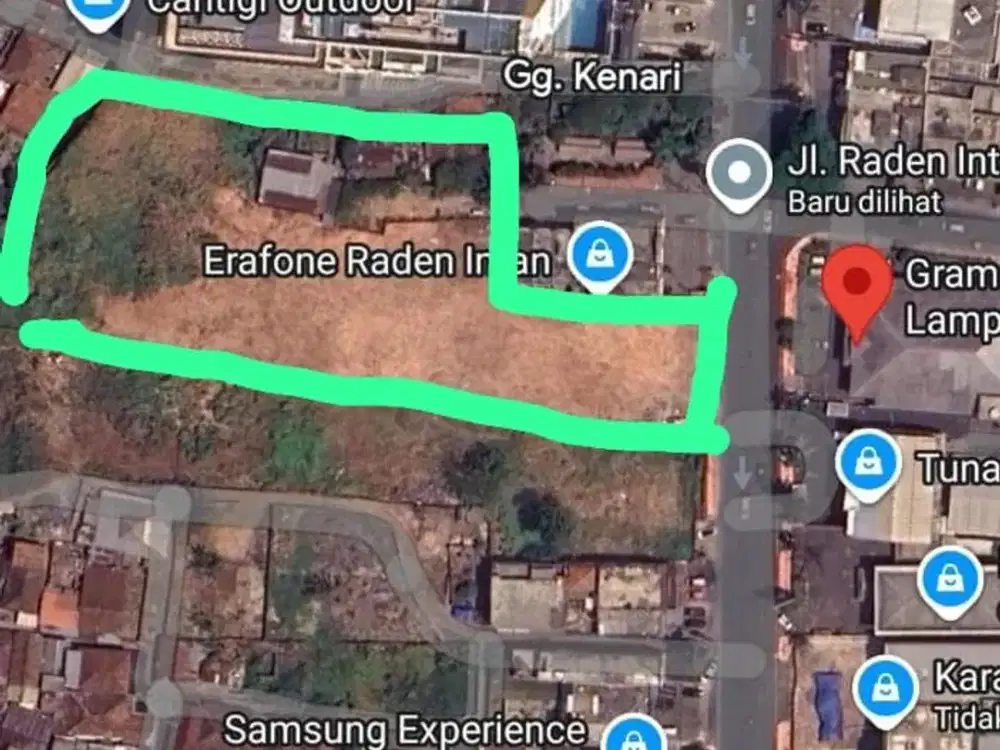 Dijual Tanah Kosong di Raden Intan T.Karang Pusat